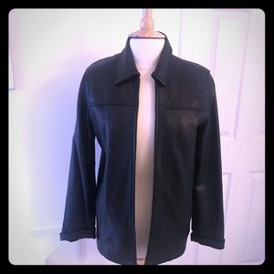 Black leather jacket (real leather)